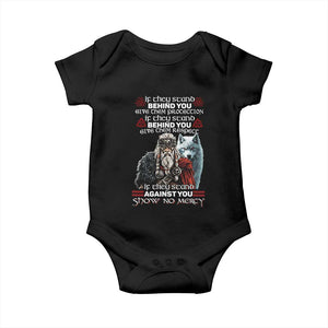 Viking Baby Onesie If They Stand Against You Show No Mercy TS09 Black Print Your Wear