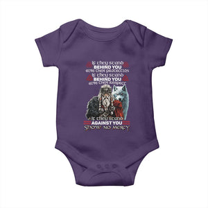 Viking Baby Onesie If They Stand Against You Show No Mercy TS09 Purple Print Your Wear