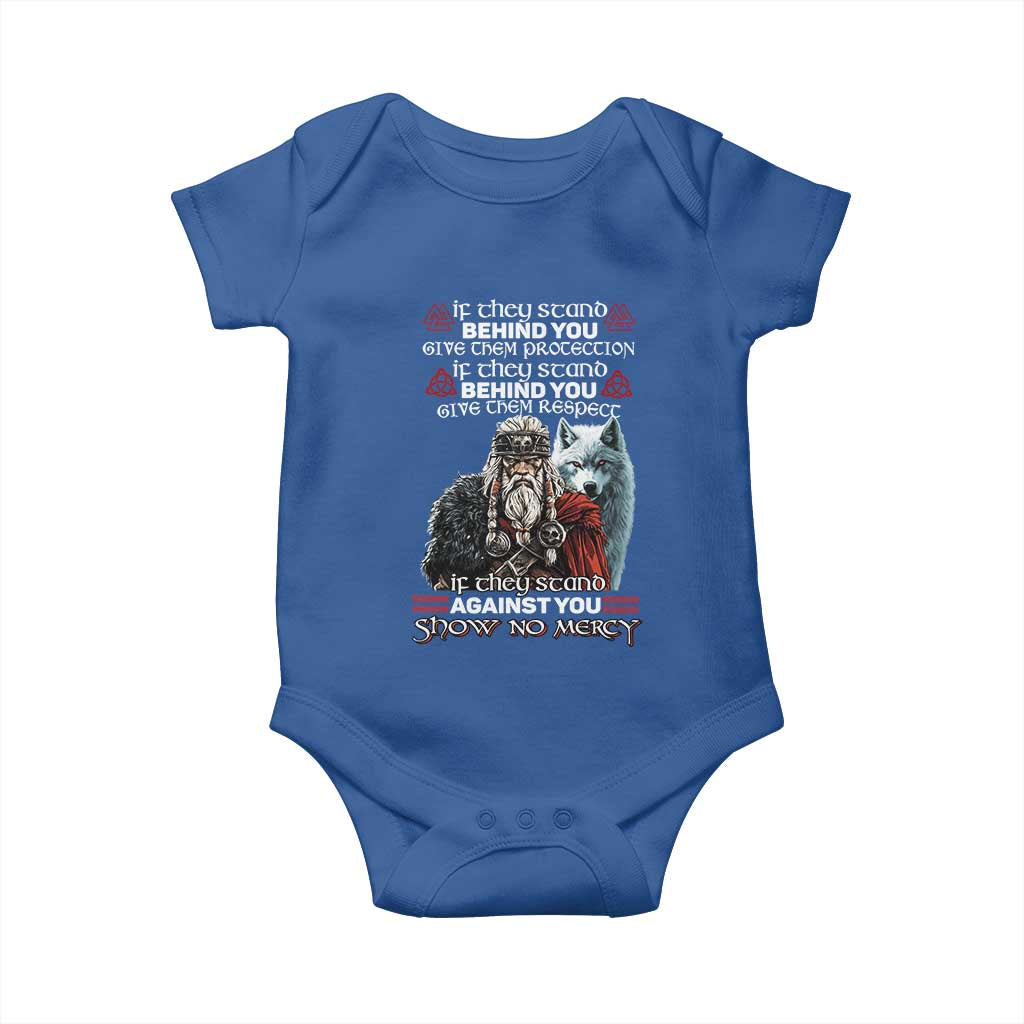 Viking Baby Onesie If They Stand Against You Show No Mercy TS09 Royal Blue Print Your Wear