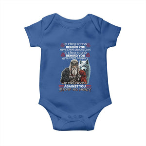 Viking Baby Onesie If They Stand Against You Show No Mercy TS09 Royal Blue Print Your Wear