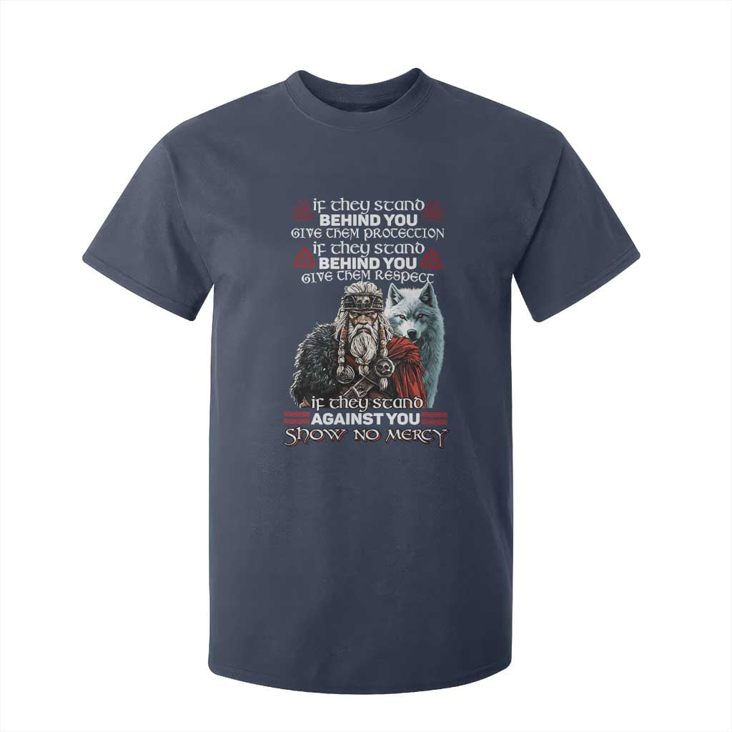 Viking T Shirt For Kid If They Stand Against You Show No Mercy TS09 Navy Print Your Wear
