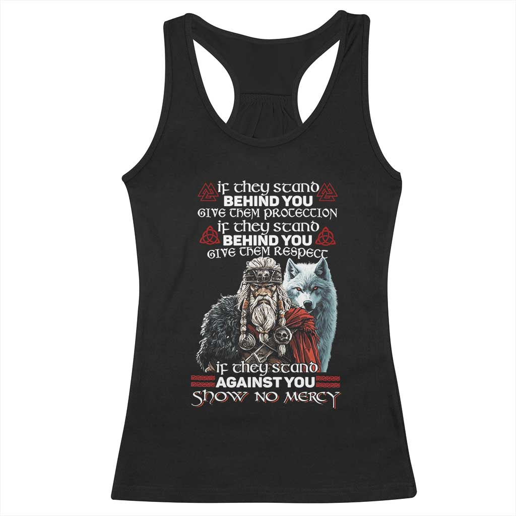 Viking Racerback Tank Top If They Stand Against You Show No Mercy TS09 Black Print Your Wear