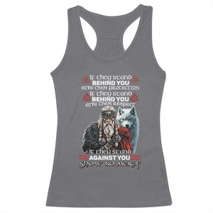 Viking Racerback Tank Top If They Stand Against You Show No Mercy TS09 Charcoal Print Your Wear