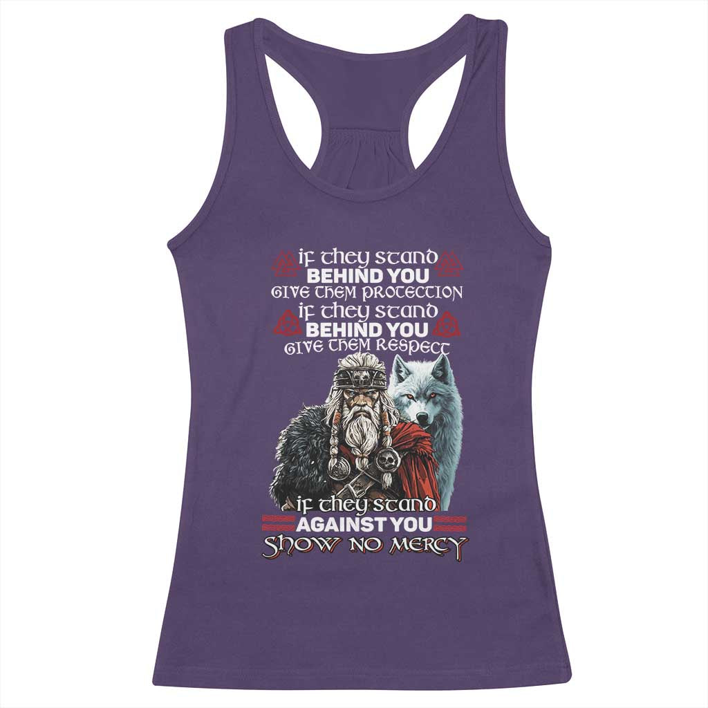 Viking Racerback Tank Top If They Stand Against You Show No Mercy TS09 Purple Print Your Wear