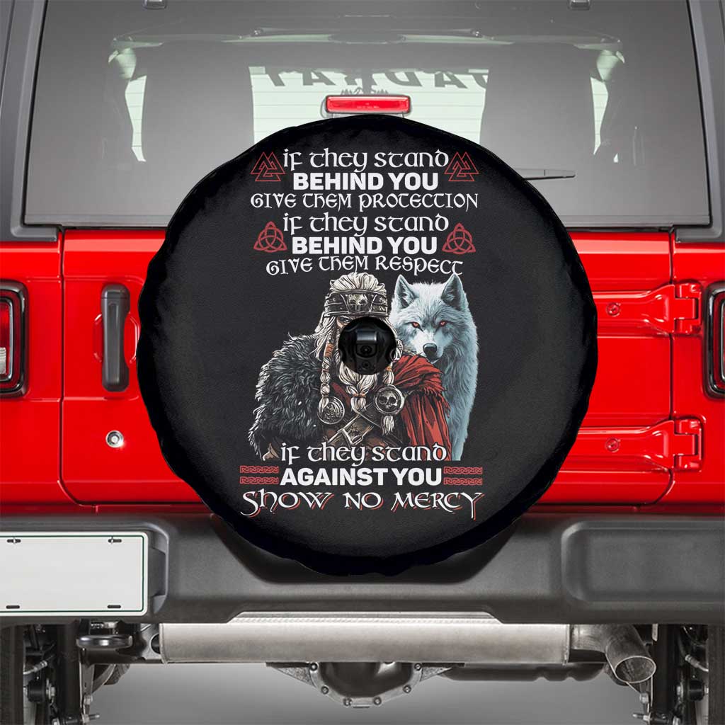 Viking Spare Tire Cover If They Stand Against You Show No Mercy TS09 Black Print Your Wear