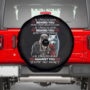 Viking Spare Tire Cover If They Stand Against You Show No Mercy TS09 Black Print Your Wear