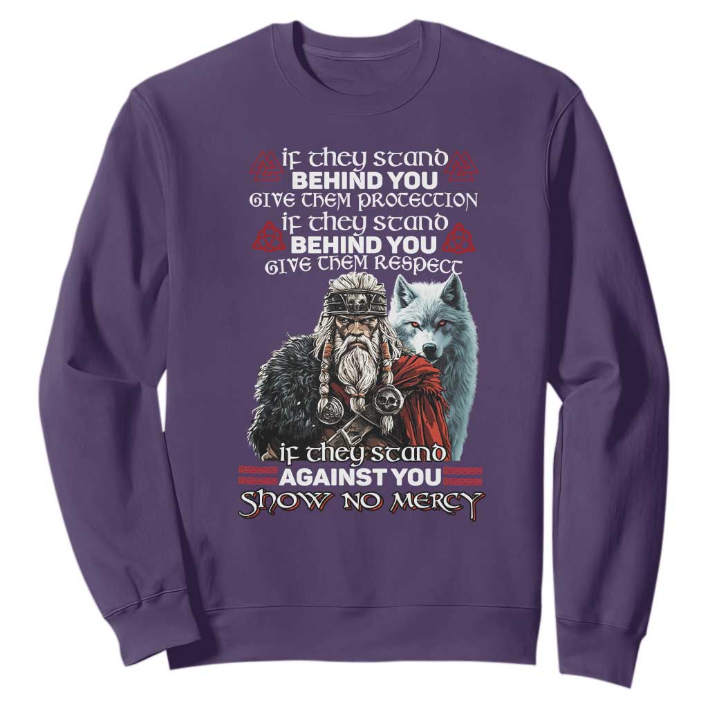 Viking Sweatshirt If They Stand Against You Show No Mercy TS09 Purple Print Your Wear