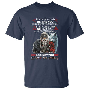 Viking T Shirt If They Stand Against You Show No Mercy TS09 Navy Print Your Wear