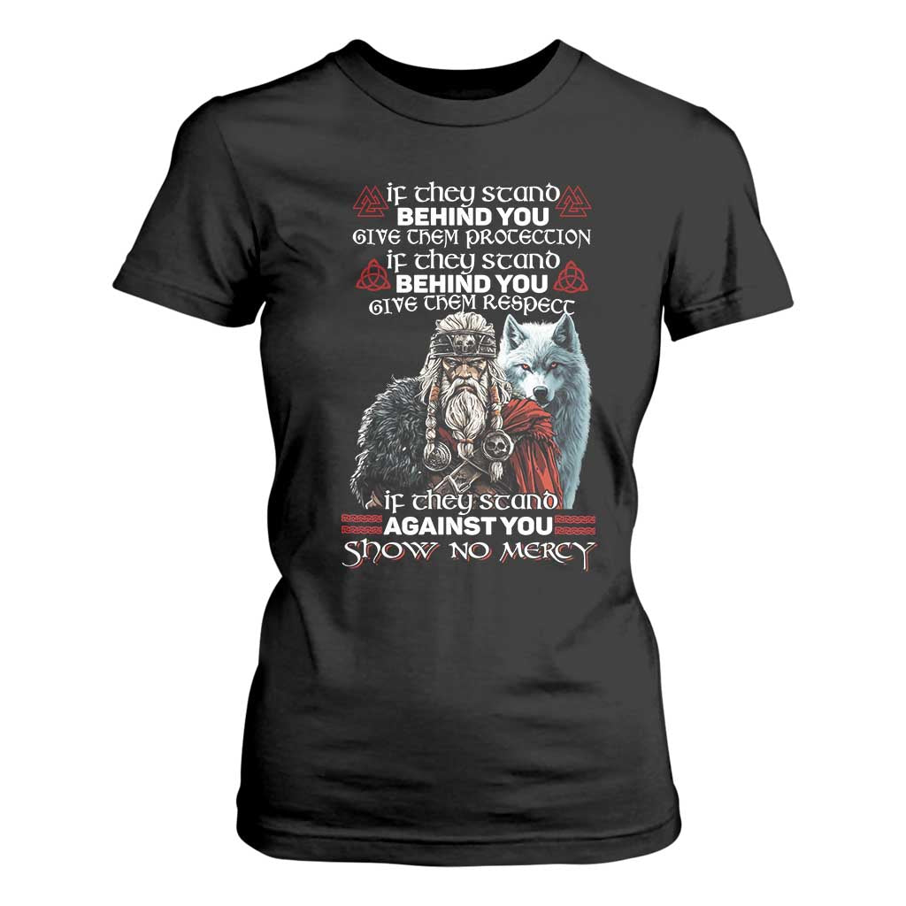 Viking T Shirt For Women If They Stand Against You Show No Mercy TS09 Black Print Your Wear