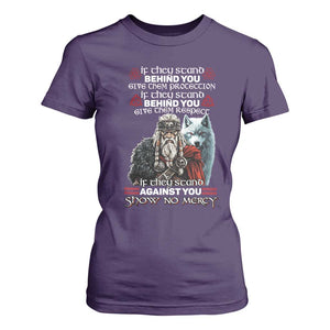 Viking T Shirt For Women If They Stand Against You Show No Mercy TS09 Purple Print Your Wear