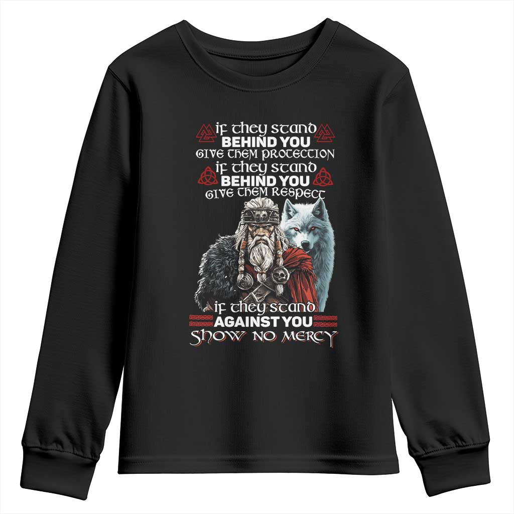 Viking Youth Sweatshirt If They Stand Against You Show No Mercy TS09 Black Print Your Wear