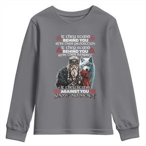 Viking Youth Sweatshirt If They Stand Against You Show No Mercy TS09 Charcoal Print Your Wear
