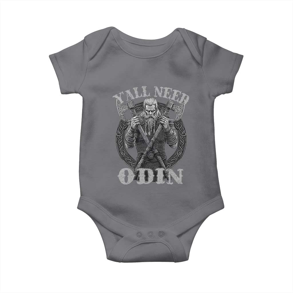 Viking Baby Onesie Y'all Need Odin TS09 Charcoal Print Your Wear
