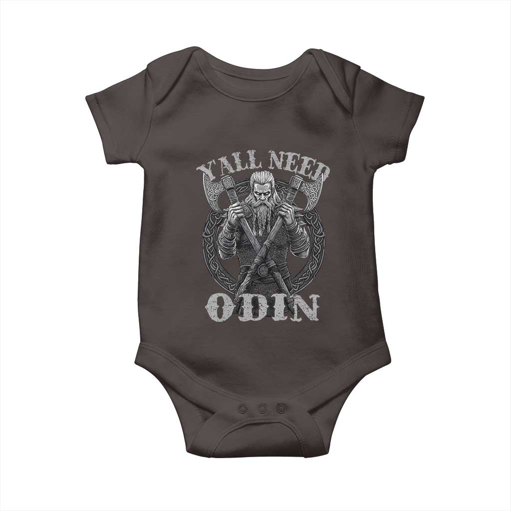 Viking Baby Onesie Y'all Need Odin TS09 Dark Chocolate Print Your Wear