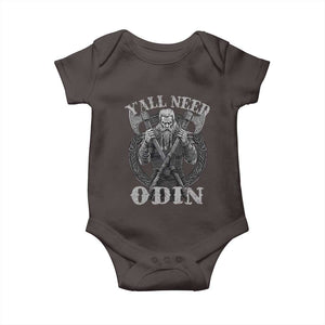 Viking Baby Onesie Y'all Need Odin TS09 Dark Chocolate Print Your Wear