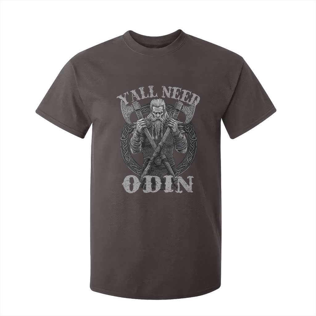 Viking T Shirt For Kid Y'all Need Odin TS09 Dark Chocolate Print Your Wear