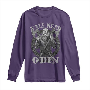 Viking Long Sleeve Shirt Y'all Need Odin TS09 Purple Print Your Wear