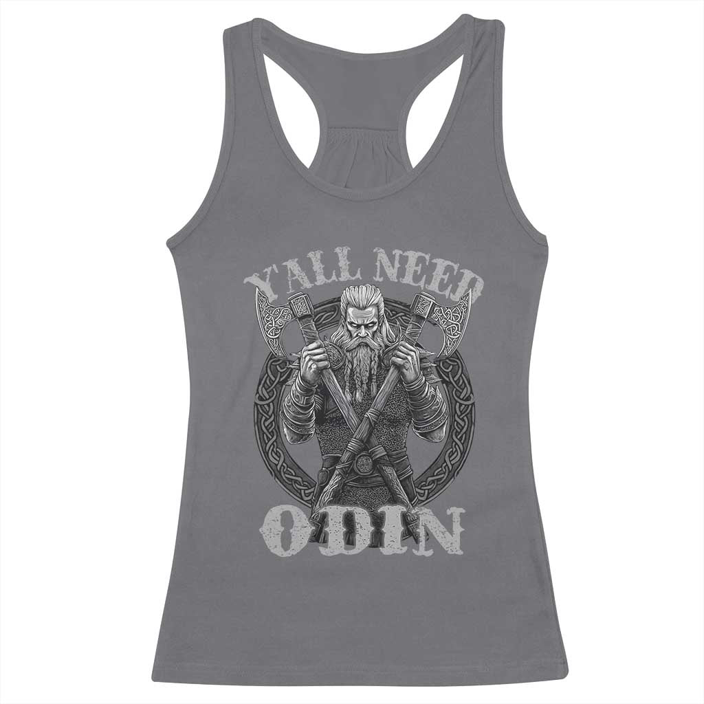 Viking Racerback Tank Top Y'all Need Odin TS09 Charcoal Print Your Wear