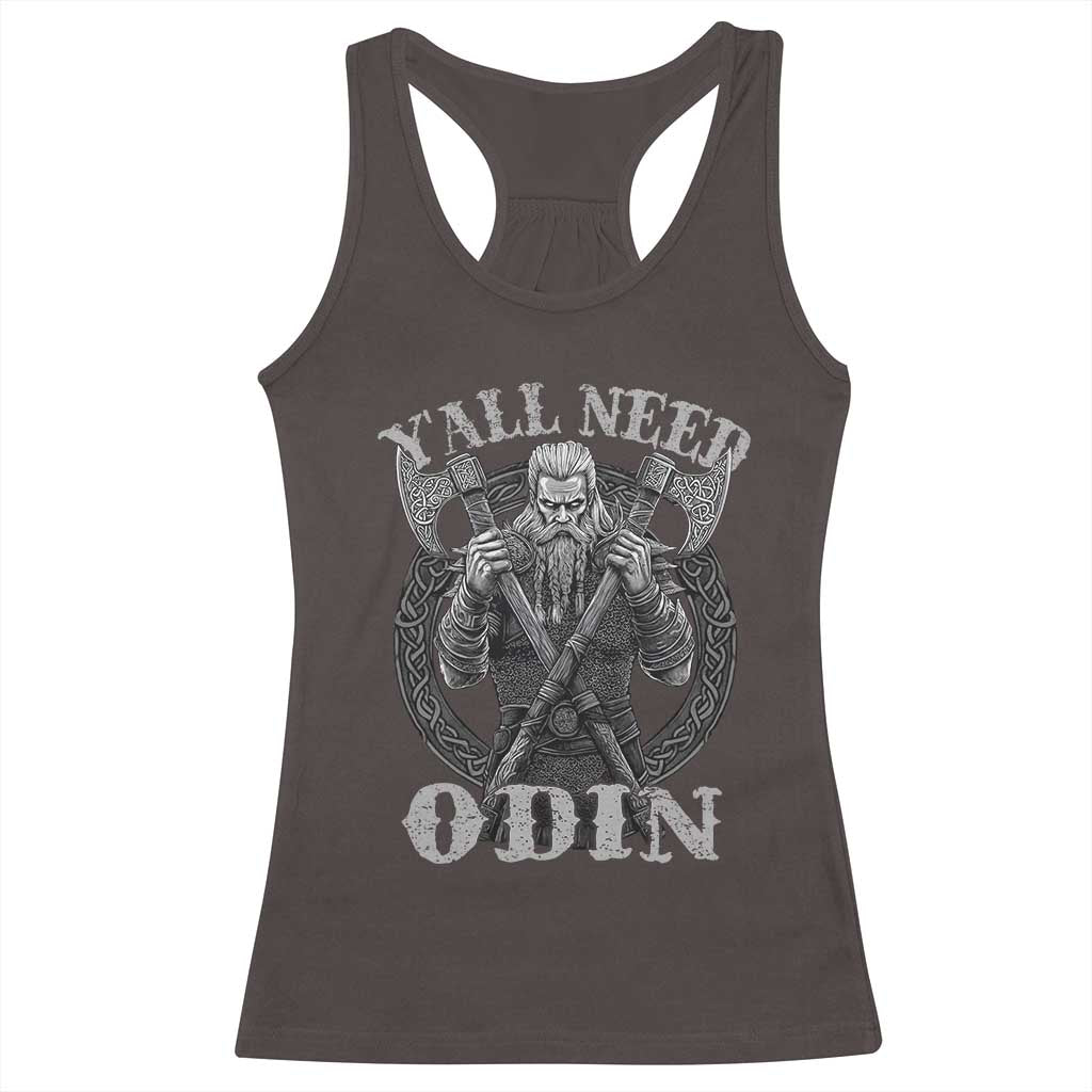 Viking Racerback Tank Top Y'all Need Odin TS09 Dark Chocolate Print Your Wear