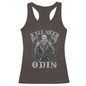 Viking Racerback Tank Top Y'all Need Odin TS09 Dark Chocolate Print Your Wear
