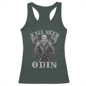 Viking Racerback Tank Top Y'all Need Odin TS09 Dark Forest Green Print Your Wear