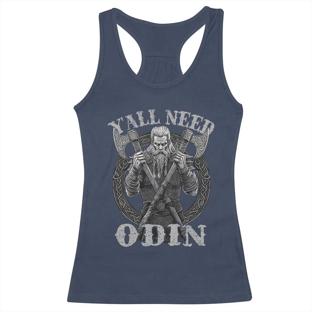 Viking Racerback Tank Top Y'all Need Odin TS09 Navy Print Your Wear