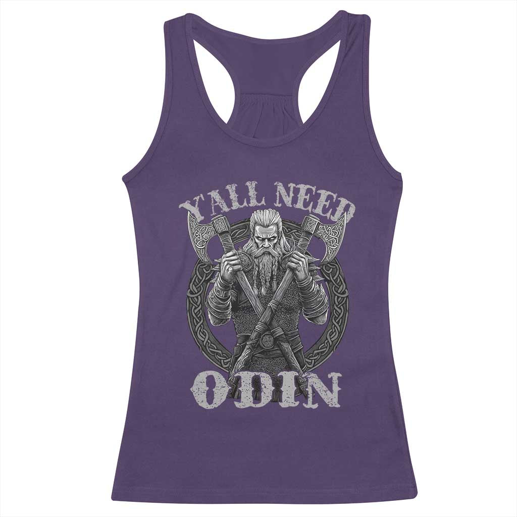 Viking Racerback Tank Top Y'all Need Odin TS09 Purple Print Your Wear