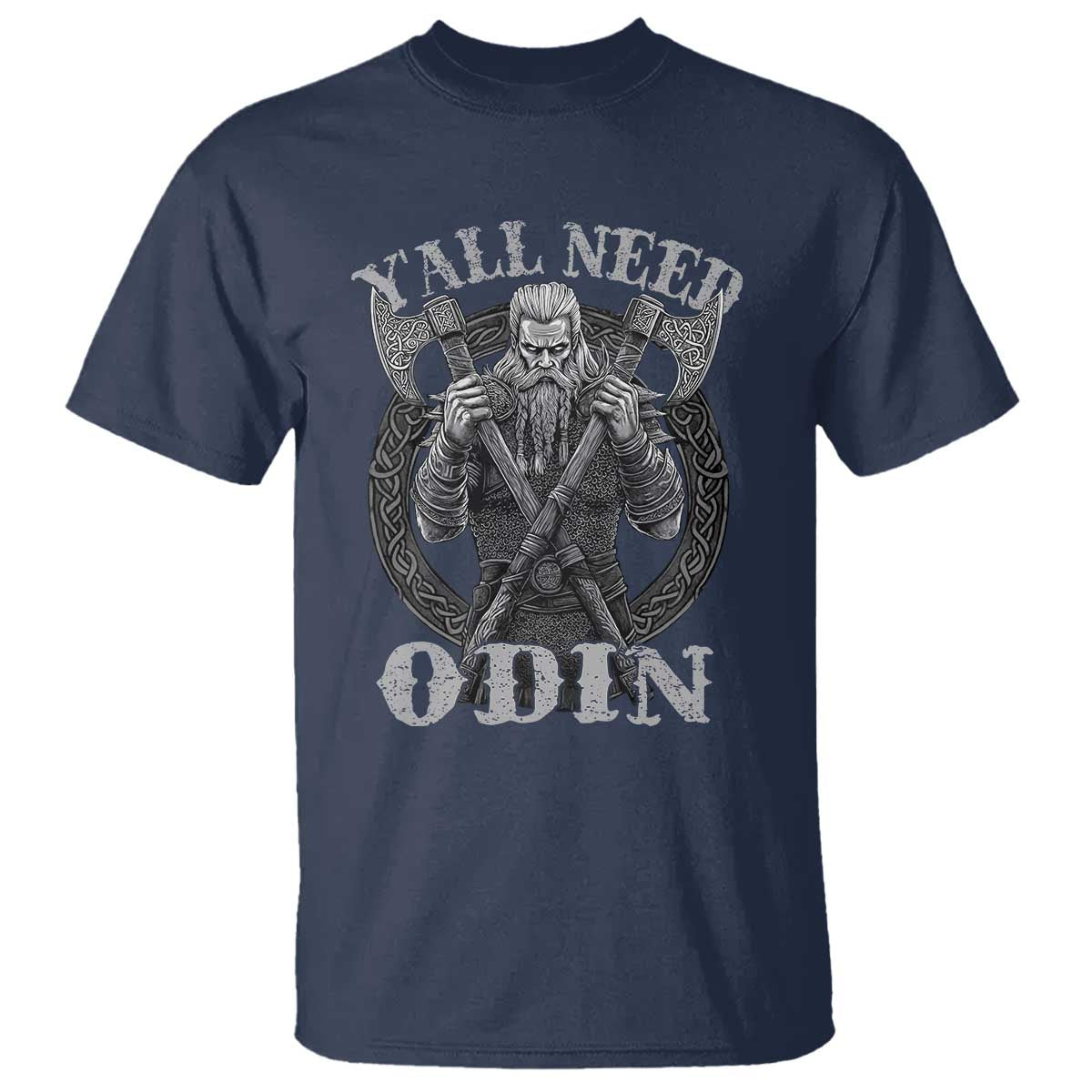 Viking T Shirt Y'all Need Odin TS09 Navy Print Your Wear