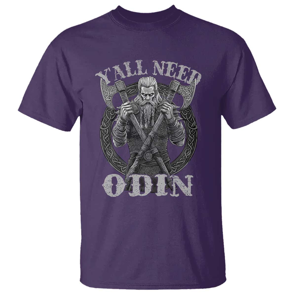 Viking T Shirt Y'all Need Odin TS09 Purple Print Your Wear