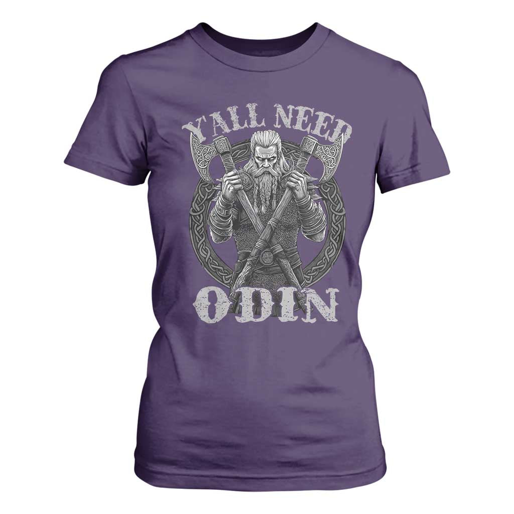 Viking T Shirt For Women Y'all Need Odin TS09 Purple Print Your Wear