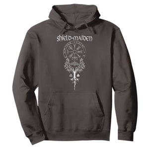 Shield Maiden Hoodie Female Warrior Scandinavian Folklore Mythology TS09 Dark Chocolate Print Your Wear