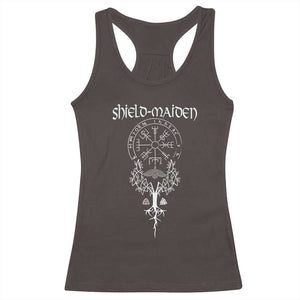 Shield Maiden Racerback Tank Top Female Warrior Scandinavian Folklore Mythology TS09 Dark Chocolate Print Your Wear
