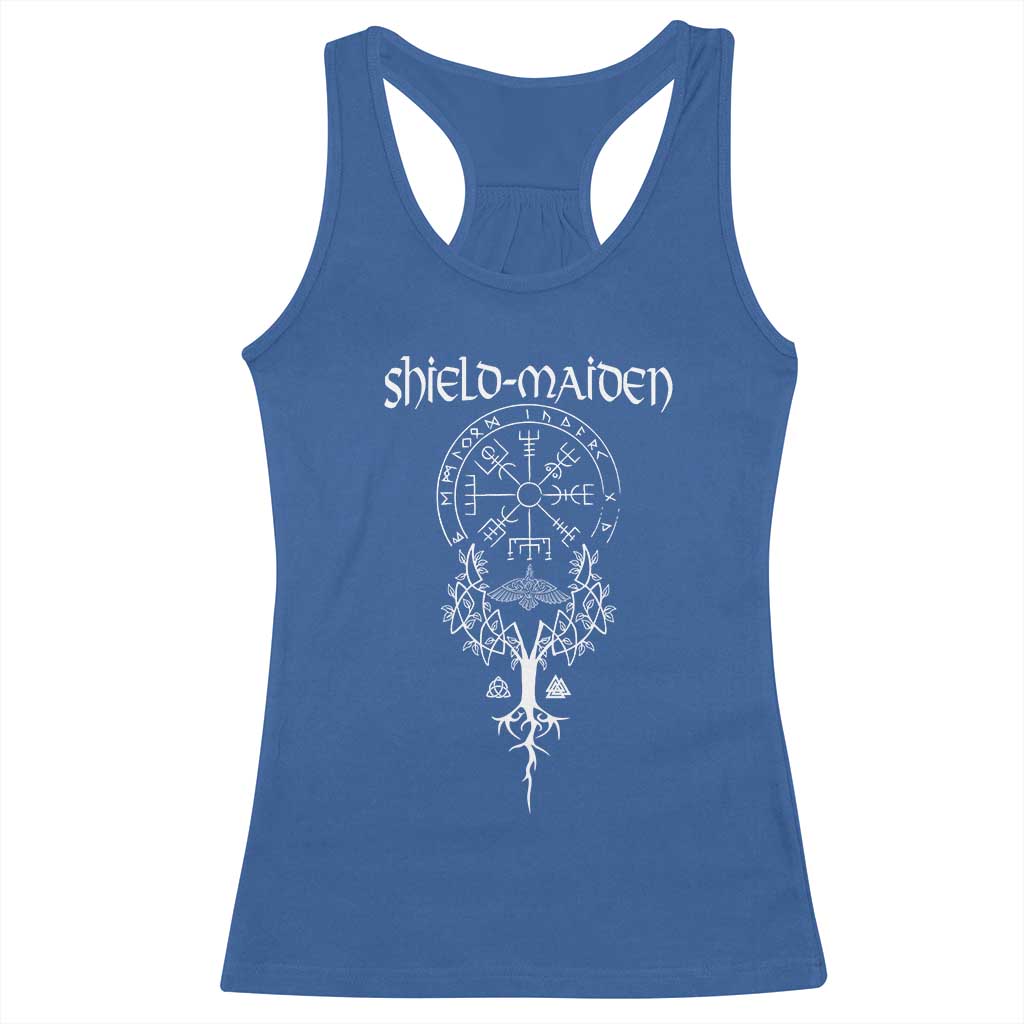 Shield Maiden Racerback Tank Top Female Warrior Scandinavian Folklore Mythology TS09 Royal Blue Print Your Wear