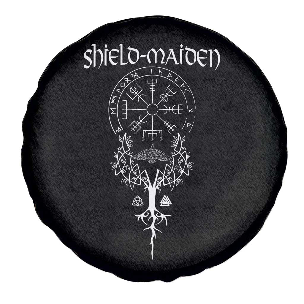 Shield Maiden Spare Tire Cover Female Warrior Scandinavian Folklore Mythology TS09 Print Your Wear