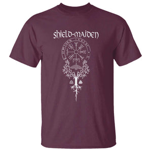 Shield Maiden T Shirt Female Warrior Scandinavian Folklore Mythology TS09 Maroon Print Your Wear