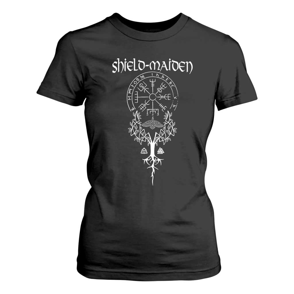 Shield Maiden T Shirt For Women Female Warrior Scandinavian Folklore Mythology TS09 Black Print Your Wear