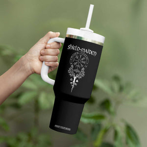 Shield Maiden Tumbler With Handle Female Warrior Scandinavian Folklore Mythology TS09 Print Your Wear