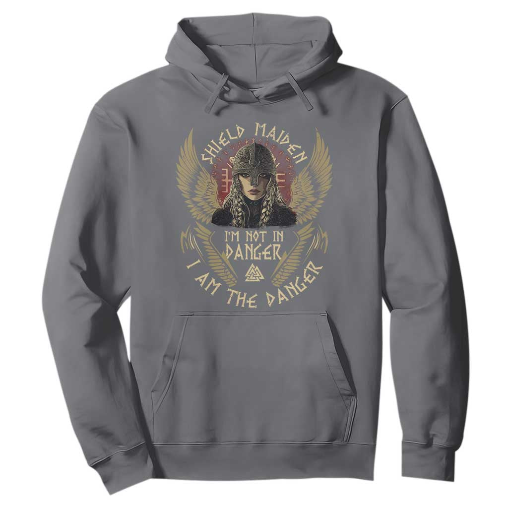 Shield Maiden Hoodie I Am The Danger Female Warrior Scandinavian Folklore Mythology TS09 Charcoal Print Your Wear