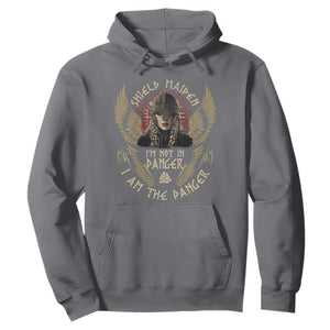Shield Maiden Hoodie I Am The Danger Female Warrior Scandinavian Folklore Mythology TS09 Charcoal Print Your Wear