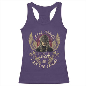 Shield Maiden Racerback Tank Top I Am The Danger Female Warrior Scandinavian Folklore Mythology TS09 Purple Print Your Wear