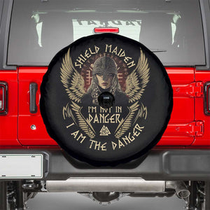 Shield Maiden Spare Tire Cover I Am The Danger Female Warrior Scandinavian Folklore Mythology TS09 Black Print Your Wear