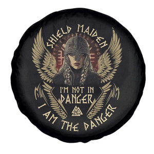 Shield Maiden Spare Tire Cover I Am The Danger Female Warrior Scandinavian Folklore Mythology TS09 Print Your Wear