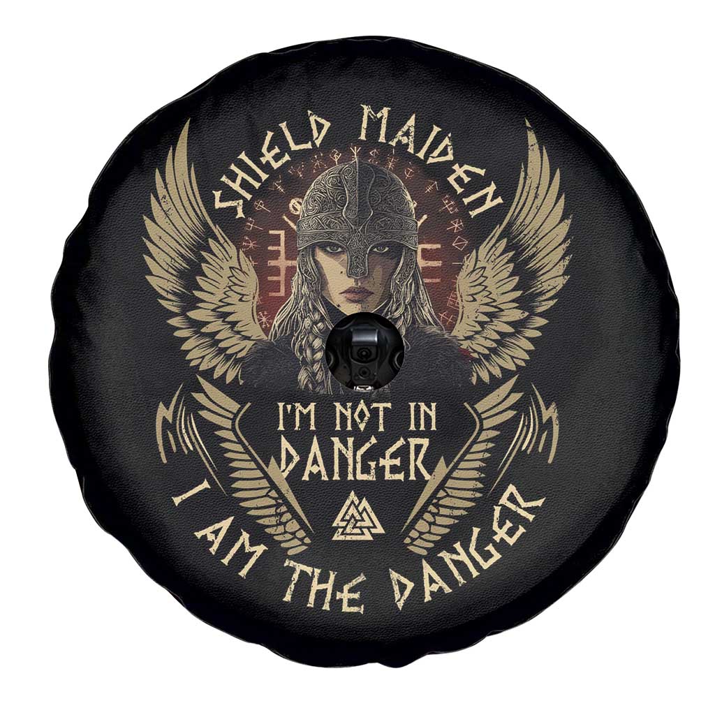 Shield Maiden Spare Tire Cover I Am The Danger Female Warrior Scandinavian Folklore Mythology TS09 Print Your Wear