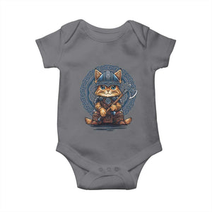 Nordic Norse Viking Cat Warrior Baby Onesie TS09 Charcoal Print Your Wear
