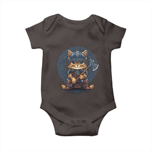 Nordic Norse Viking Cat Warrior Baby Onesie TS09 Dark Chocolate Print Your Wear