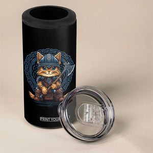 Nordic Norse Viking Cat Warrior 4 in 1 Can Cooler Tumbler TS09 Print Your Wear