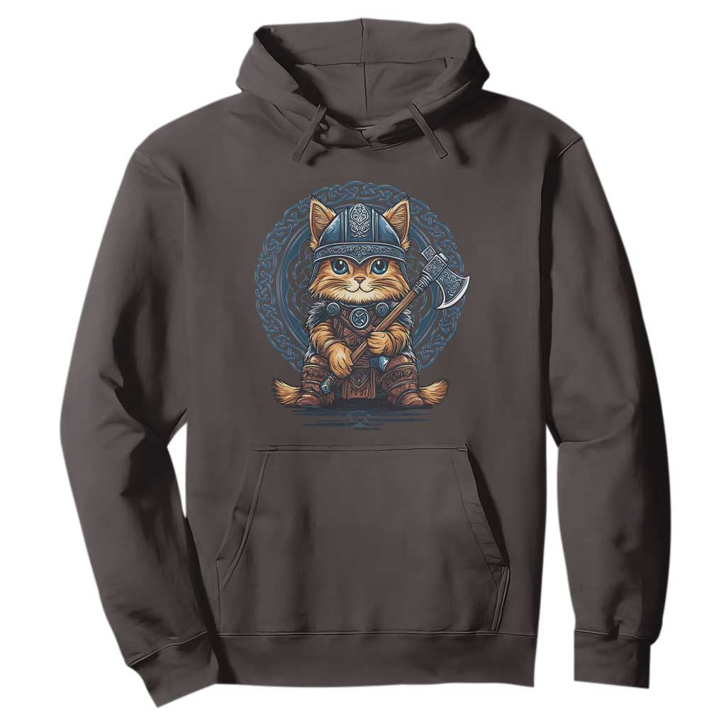 Nordic Norse Viking Cat Warrior Hoodie TS09 Dark Chocolate Print Your Wear
