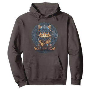 Nordic Norse Viking Cat Warrior Hoodie TS09 Dark Chocolate Print Your Wear