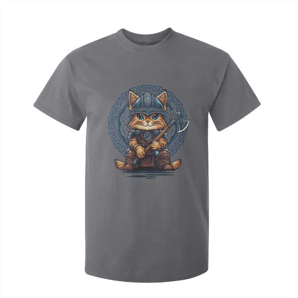 Nordic Norse Viking Cat Warrior T Shirt For Kid TS09 Charcoal Print Your Wear