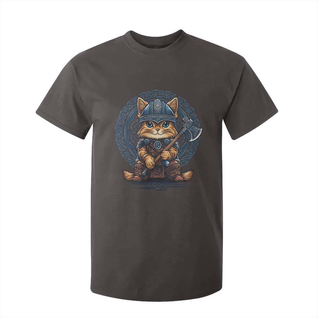 Nordic Norse Viking Cat Warrior T Shirt For Kid TS09 Dark Chocolate Print Your Wear